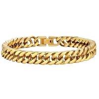 PROSTEEL Chain Bracelet for Men - Cuban Link Chunky Bracelet Silver/Gold Plated/Black 8MM/12MM/17MM Width, Hip Hop Jewellery 19/21/23CM Length for Men