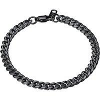 PROSTEEL Men Cuban Chain Bracelet for Men, 6 MM Width, 19-21CM Length, 316L Stainless Steel/Gold Tone/Black (Send Gift Box) Black 21 Centimetres