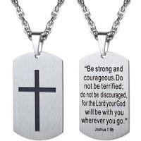 PROSTEEL Cross Necklace for Men, Lord's Prayer Cross Pendant with Adjustable Chain 22-24 Inches 316L Stainless Steel Bible Verse Christian Gifts for M
