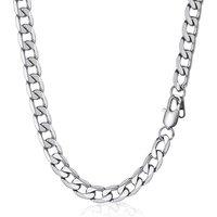 PROSTEEL Mens Curb Chain Necklace, Cuban Link Chains Silver/Gold Plated/Black, 4mm/6mm/9mm/13mm Width, 18"-30" Inches, Hip Hop Hypoallergenic 316L Sta