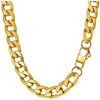PROSTEEL Mens Cuban Chain Necklace, Curb Link Chains Silver/Gold Plated, 4mm/6mm/9mm/13mm Width, 18"-30" Inches, Hip Hop Jewellery -Send Gift Box 22"(