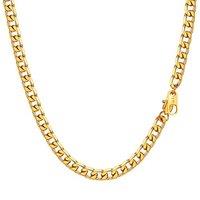 PROSTEEL Mens Cuban Chain Necklace, Curb Link Chains Silver/Gold Plated, 4mm/6mm/9mm/13mm Width, 18"-30" Inches, Hip Hop Jewellery -Send Gift Box 22"(