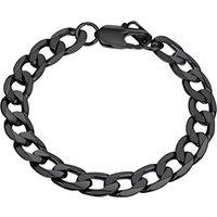 PROSTEEL Mens Bracelet - Strong Flat Cuban Chain Wrist Link Bracelets 316L Stainless Steel Hip Hop Jewellery for Men Boys Silver/Gold Plated/Black 19/