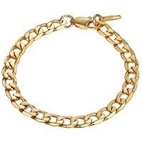 PROSTEEL Mens Bracelet - Strong Flat Cuban Chain Wrist Link Bracelets 316L Stainless Steel Hip Hop Jewellery for Men Boys Silver/Gold Plated/Black 19/