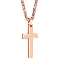 PROSTEEL Cross Necklace Mens, Cross Pendant with Adjustable Chain, Sliver Black Gold Plated Crucifix Necklace for Men 316L Stainless Steel Personalise