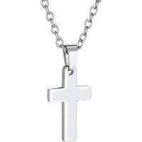 PROSTEEL Cross Necklace Mens, Cross Pendant with Adjustable Chain, Sliver Black Gold Plated Crucifix Necklace for Men 316L Stainless Steel Personalise