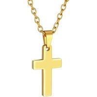 PROSTEEL Cross Necklace Mens, Cross Pendant with Adjustable Chain, Sliver Black Gold Plated Crucifix Necklace for Men 316L Stainless Steel Personalise