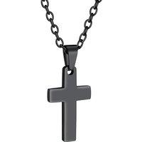 PROSTEEL Cross Necklace Mens, Cross Pendant with Adjustable Chain, Sliver Black Gold Plated Crucifix Necklace for Men 316L Stainless Steel Personalise