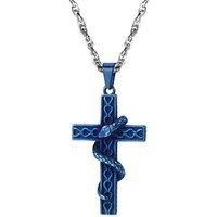 PROSTEEL Cross Necklace Snake/Ankh Pendant with Adjustable Chain 22-24 Inch, Crucifix Necklace for Men Personalised Engrave Available -With Gift Box Z