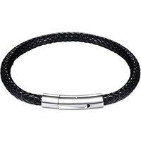 PROSTEEL Men Bracelet, waterproof, with 316L Stainless Steel Clasp, 18/20/22CM, Black/Brown (With Gift Box) 18 Centimetres 01: black
