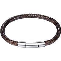 PROSTEEL Men Bracelet, waterproof, with 316L Stainless Steel Clasp, 18/20/22CM, Black/Brown (With Gift Box) 18.0 Centimetres 02: brown