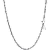 PROSTEEL Mens Chain Necklace - 3MM Wheat Chains Silver/Gold Plated/Black 18"-30" Length, 316L Stainless Steel Custom Engraving Available (Gift Box Inc