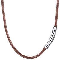 PROSTEEL Men's Faux Leather Waterproof Necklace 2 mm/3 mm Black Brown Cord Chain with Stainless Steel Clasp  Length 41/46/20/22/24/26/28/76 cm 46 C