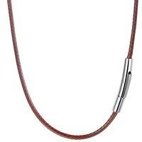 PROSTEEL Men's Faux Leather Waterproof Necklace 2 mm/3 mm Black Brown Cord Chain with Stainless Steel Clasp  Length 41/46/20/22/24/26/28/76 cm 41 C