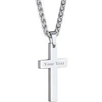 PROSTEEL Cross Necklace Mens, Cross Pendant with Adjustable Chain, Sliver Black Gold Plated Crucifix Necklace for Men 316L Stainless Steel Personalise