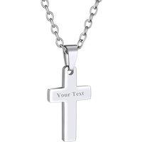 PROSTEEL Cross Necklace Mens, Cross Pendant with Adjustable Chain, Sliver Black Gold Plated Crucifix Necklace for Men 316L Stainless Steel Personalise