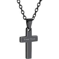 PROSTEEL Cross Necklace Mens, Cross Pendant with Adjustable Chain, Sliver Black Gold Plated Crucifix Necklace for Men 316L Stainless Steel Personalise