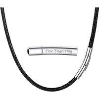 PROSTEEL Men Customized Leather Necklace, 3mm leather cord necklace, 16/18/20/22/24/26/28/30 Inch (Send Gift Box) 46.0 Centimetres