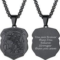 PROSTEEL Mens Angel Saint Michael Pendant St.Michael Necklace, 316L Stainless Steel/Gold Plated (Send Gift Box, Velvet Pouch) Customize-black Color