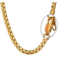 PROSTEEL Mens Necklace Chain Stylish Flat Box Chain Link Black/Silver/Gold Plated, Hypoallergenic 316L Stainless Steel Jewellery (with Gift Box) 22"(5