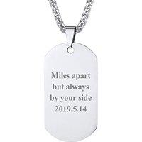 PROSTEEL Mens Dog Tag Necklace with Chain, Can Custom Text/Photo, Stainless Steel (Send Gift Box) custom-stainless