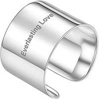 PROSILVER Men S925 Solid Sterling Silver Ring, Tube Boho Wide Band Ring, Custom Available, With S925 Stamp-Send Gift Box Custom-Smooth-15mm