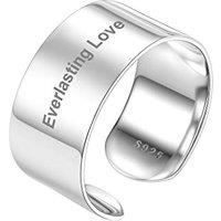PROSILVER Men S925 Solid Sterling Silver Ring, Tube Boho Wide Band Ring, Custom Available, With S925 Stamp-Send Gift Box Custom-Smooth-10mm