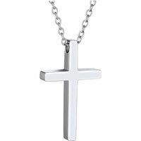 PROSTEEL Cross Necklace Mens, Cross Pendant with Adjustable Chain, Sliver Black Gold Plated Crucifix Necklace for Men 316L Stainless Steel Personalise