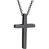 PROSTEEL Cross Necklace Mens, Cross Pendant with Adjustable Chain, Sliver Black Gold Plated Crucifix Necklace for Men 316L Stainless Steel Personalise