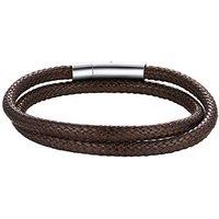 PROSTEEL Men Bracelet, waterproof, with 316L Stainless Steel Clasp, 18/20/22CM, Black/Brown (With Gift Box) 22.0 Centimetres 04: brown