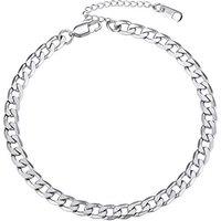 PROSTEEL Anklet for Women Adjustable Ankle Bracelet Cuban Link Foot Chain Summer Beach Jewellery Silver/Gold Plated/Black 316L Stainless Steel (Send G
