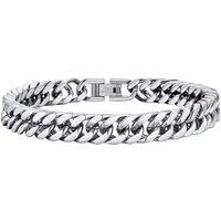 PROSTEEL Chain Bracelet for Men - Cuban Link Chunky Bracelet Silver/Gold Plated/Black 8MM/12MM/17MM Width, Hip Hop Jewellery 19/21/23CM Length for Men