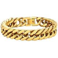 PROSTEEL Chain Bracelet for Men - Cuban Link Chunky Bracelet Silver/Gold Plated/Black 8MM/12MM/17MM Width, Hip Hop Jewellery 19/21/23CM Length for Men