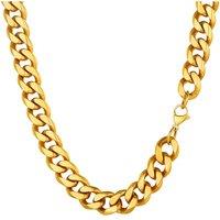 PROSTEEL Men Sturdy Cuban Chain Necklace, 3/6/9/12mm, 14" 18" 20" 22" 24" 26" 28" 30" Length, Gold Plated/316L Stainless Steel/Black (Send Box) 76.0 C