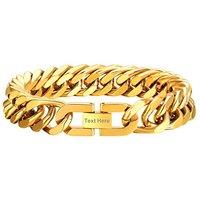 PROSTEEL Chain Bracelet for Men - 8MM Width Chain Cuban Link Bracelet Silver/Gold Plated/Black, Hip Hop Jewellery 19/21/23CM for Men Boys Teen -with G