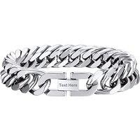 PROSTEEL Chain Bracelet for Men - 8MM Width Chain Cuban Link Bracelet Silver/Gold Plated/Black, Hip Hop Jewellery 19/21/23CM for Men Boys Teen -with G