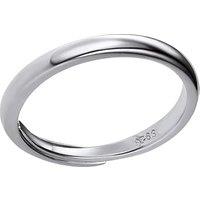 PROSILVER Real 925 Sterling Silver Adjustable Open Ring, 4MM/2MM Width Wedding Band Thumb Ring with Gift Box 0-blank-2mm