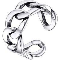 PROSILVER Women S925 Solid Sterling Silver Ring, Chic Classy Design-With Gift Box 04:chain link ring