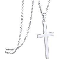 PROSILVER Sterling Silver Cross Necklace for Men, Crucifix Cross Pendant with Adjustable Chain Hypoallergenic Silver/Gold Plated Christian Jewellery G