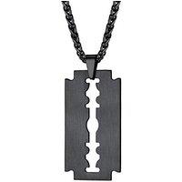 PROSTEEL Men Necklace, Razor Blade Pendant with Sturdy Chain-55+5CM Adjustable, Can Engrave, 316L Stainless Steel/Gold Plated/Black (Send Gift Box) 1-