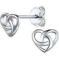PROSILVER Women Celtic Knot Earrings, Solid 925 Sterling Silver, Heart Design, Luck Irish Celtic Jewelry, Silver/Gold/Rose Gold Plated-Send Gift Box 1