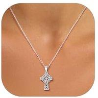 PROSILVER Sterling Silver Necklace for Women - Heart Celtic Cross Motherhood Triquetra Knot Pendant with Adjustable Chain - Celtic Infinity Love Jewel