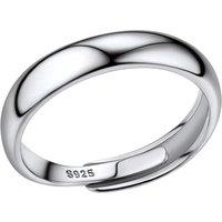 PROSILVER Real 925 Sterling Silver Adjustable Open Ring, 4MM/2MM Width Wedding Band Thumb Ring with Gift Box 0-blank-4mm