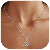 PROSILVER Sterling Silver Necklace for Women - Heart Celtic Cross Motherhood Triquetra Knot Pendant with Adjustable Chain - Celtic Infinity Love Jewel