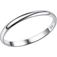 PROSILVER Wedding Ring Womens Rings Sterling Silver 2mm Thin Silver Ring