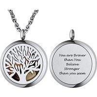 PROSTEEL Women/Men Custom Photo Text Engraving Necklace, Cletic Cross/Tree Locket Chain, Stainless Steel/Gold Plated/Black (Send Gift Box) B-tree-stai