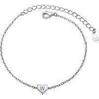 PROSILVER Women Sterling Silver Heart Initial Bracelet, Adjustable Personalised Name with S925 Stamp, Letter A to Z Alphabet Bracelet Jewelry Gift for