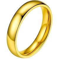 PROSTEEL Men's Stainless Steel Rings, 2/4/6/8MM Width Band Gold Plated Size J - Send Gift Box