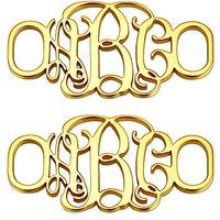 PROSTEEL 2 Pcs Personalize Name Shoe Buckle for Men/Women, Custom Shoe Decoration Charms, Monogram Initial/Nameplate Shoe ID Tags, Stainless Steel/Gol