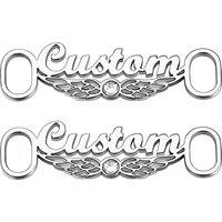 PROSTEEL 2 Pcs Personalize Name Shoe Buckle for Men/Women, Custom Shoe Decoration Charms, Monogram Initial/Nameplate Shoe ID Tags, Stainless Steel/Gol